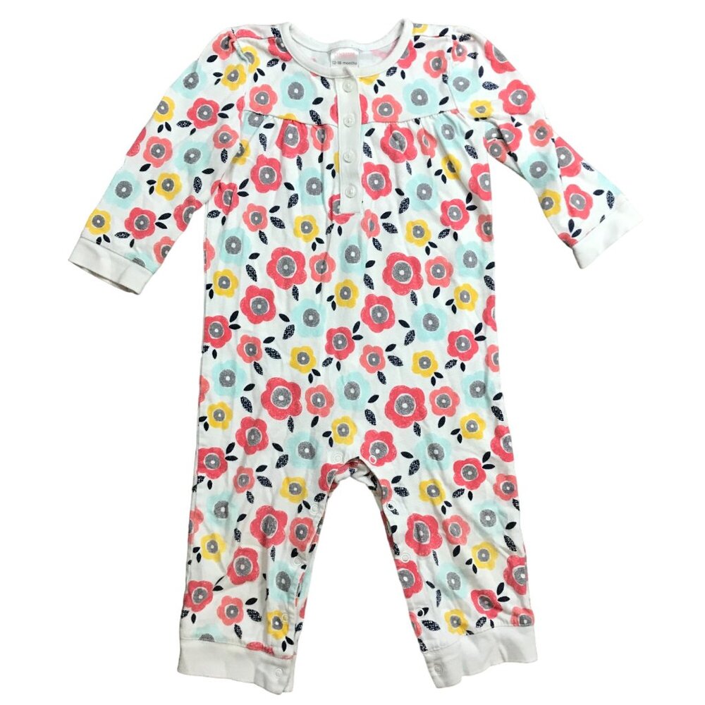Gymboree Knit One Piece Outfit Baby Size‎ 12-18M Multicolor Floral Print Cotton